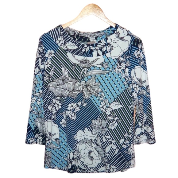 Easywear by CHICO'S Floral Twist Neck Top, 0 (4/6) - Picture 2 of 7